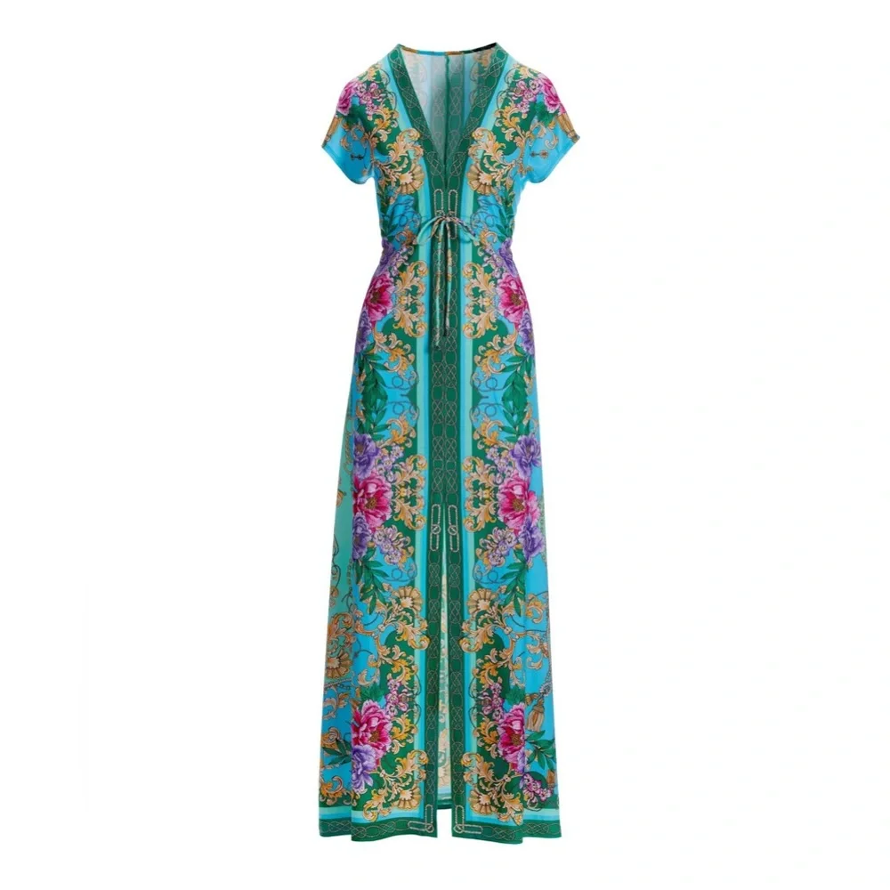Boston Proper Floral Status Border Print Maxi Dress - Picture 2 of 9